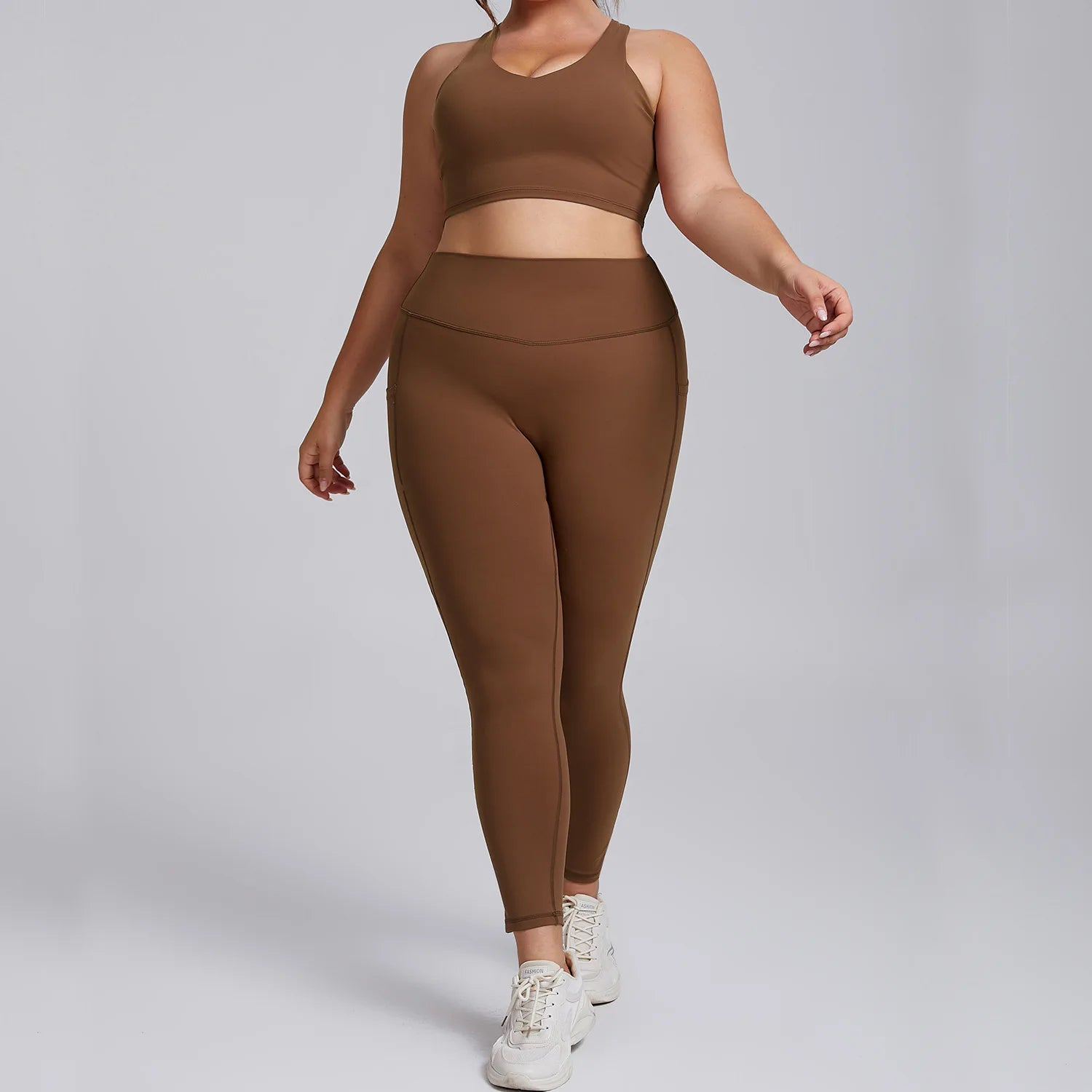 Plus Size Activewear Set – Sports Bra & Super Stretch Gym Leggings