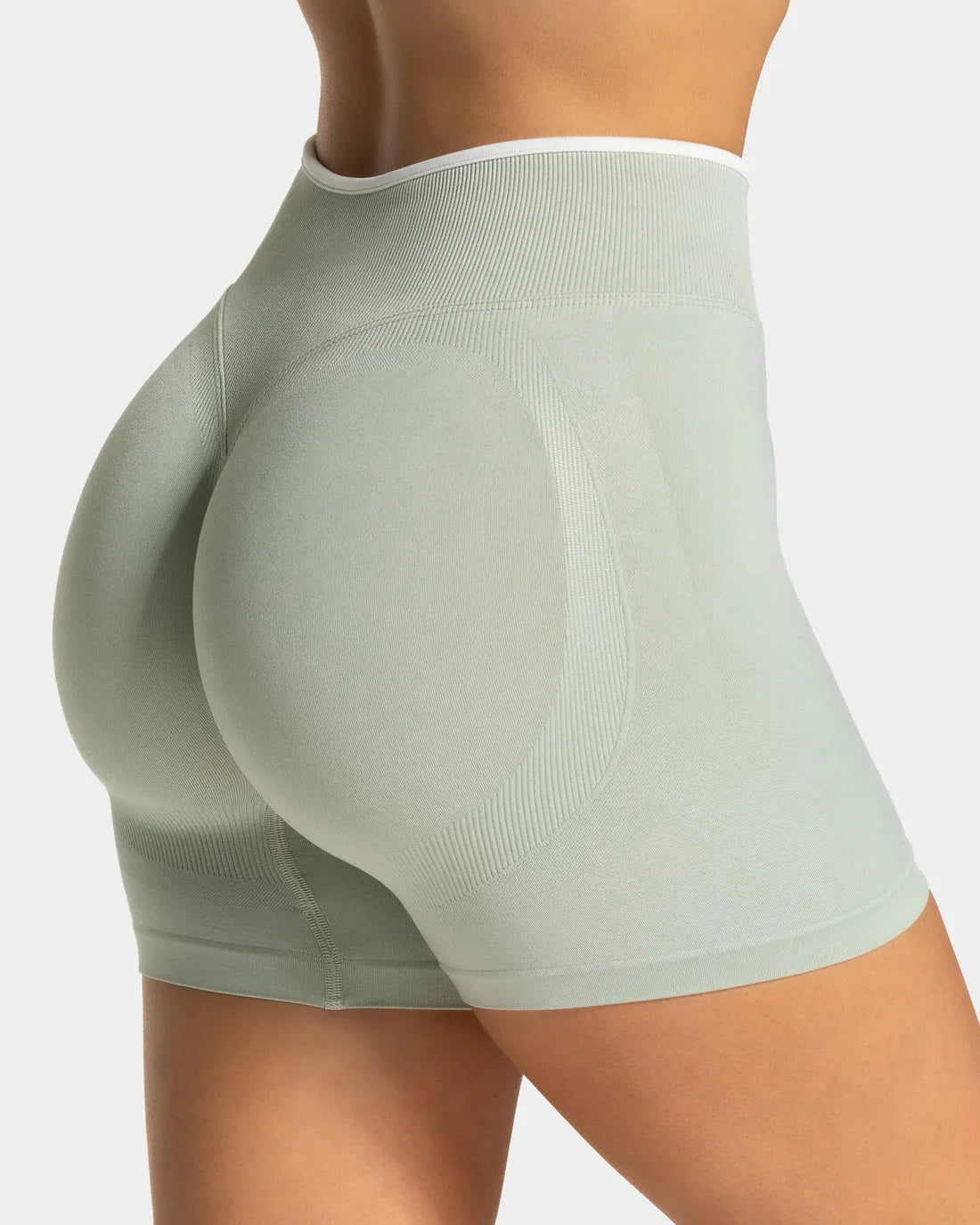 S-TE Colorblock Seamless Yoga Shorts – Peach Hip Tight Running Fitness Pants