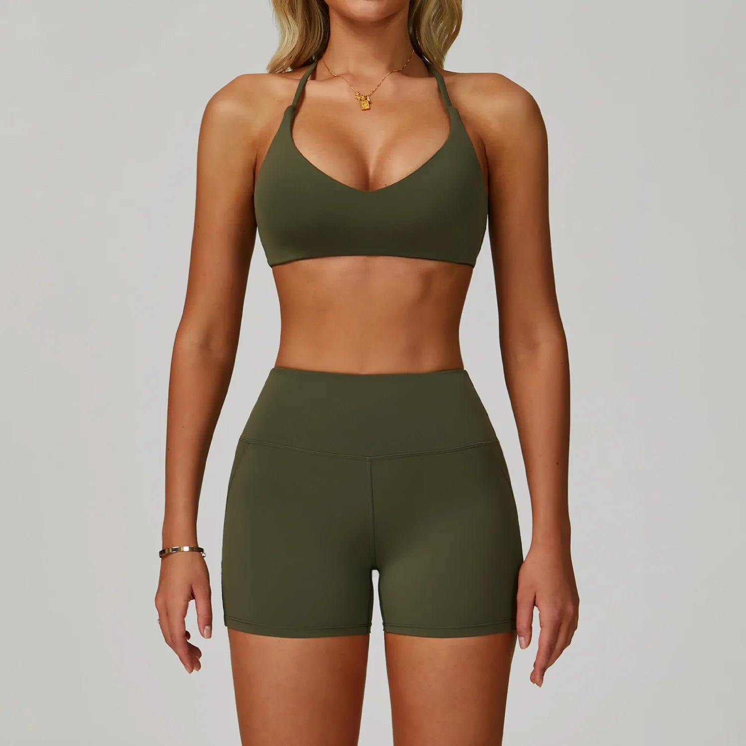 2 Piece Tracksuit – Workout Bra & High Waist Leggings Gym Clothing