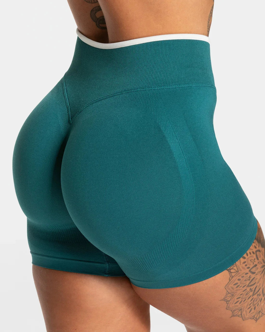 S-TE Colorblock Seamless Yoga Shorts – Peach Hip Tight Running Fitness Pants