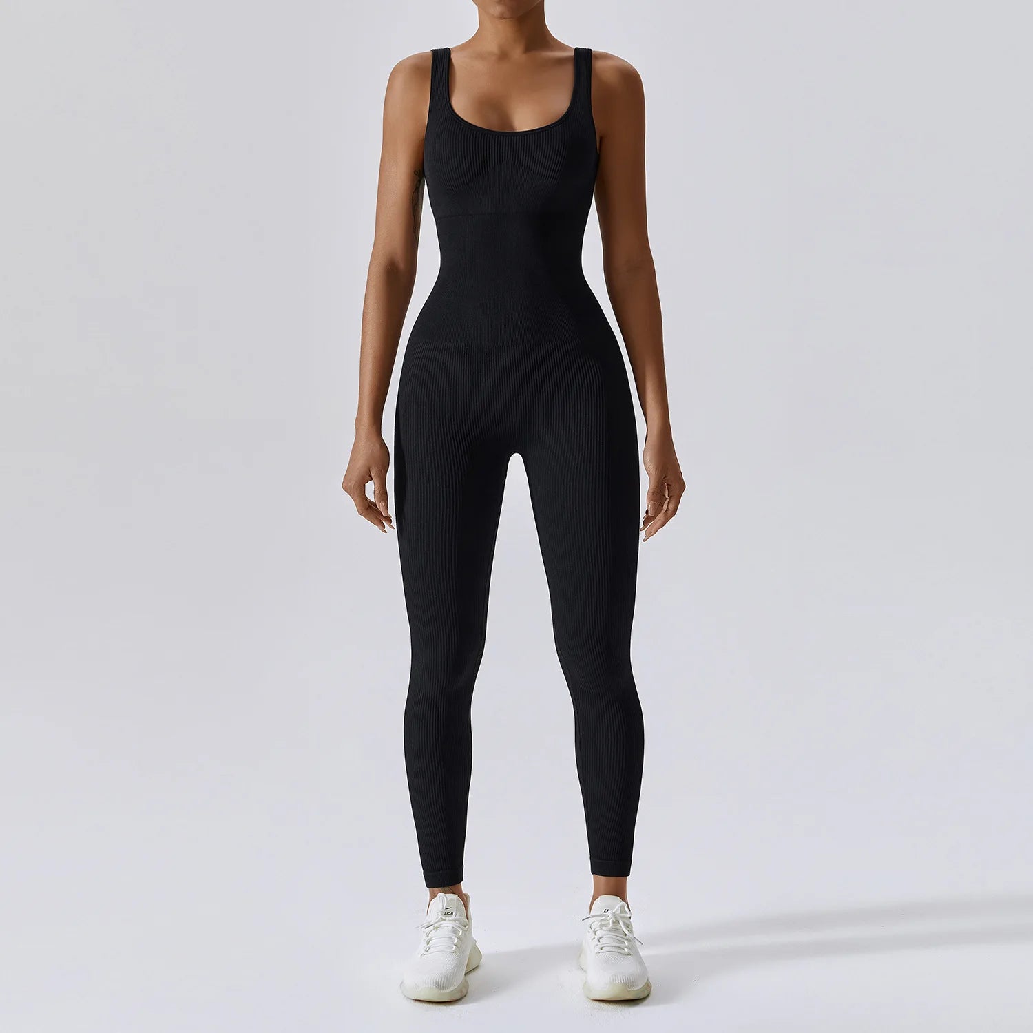 Seamless One-Piece Fitness Bodysuit – Push Up Stretch Gym Suit