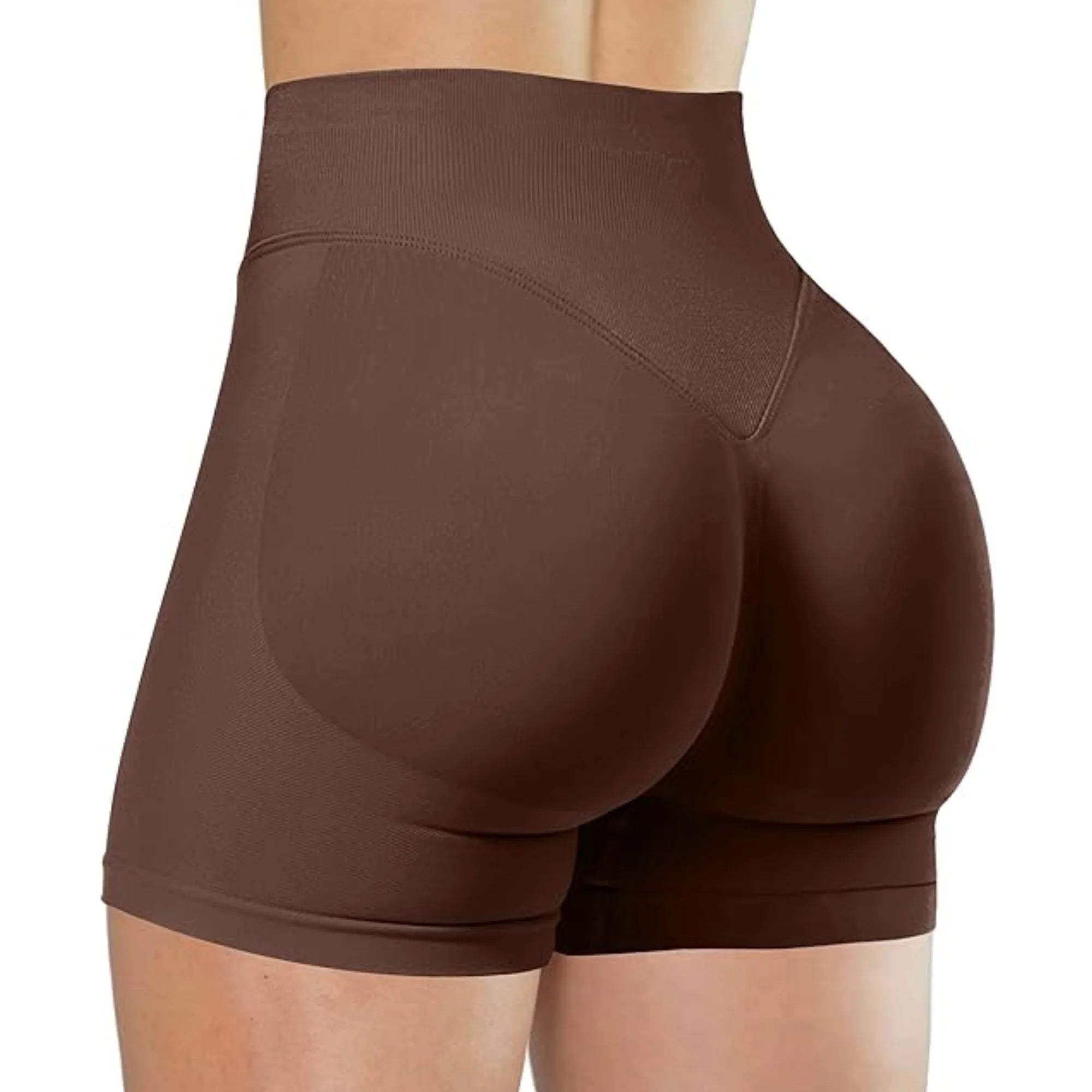 High Waist Yoga Shorts – Fashionable Solid Color Running Fitness Leggings