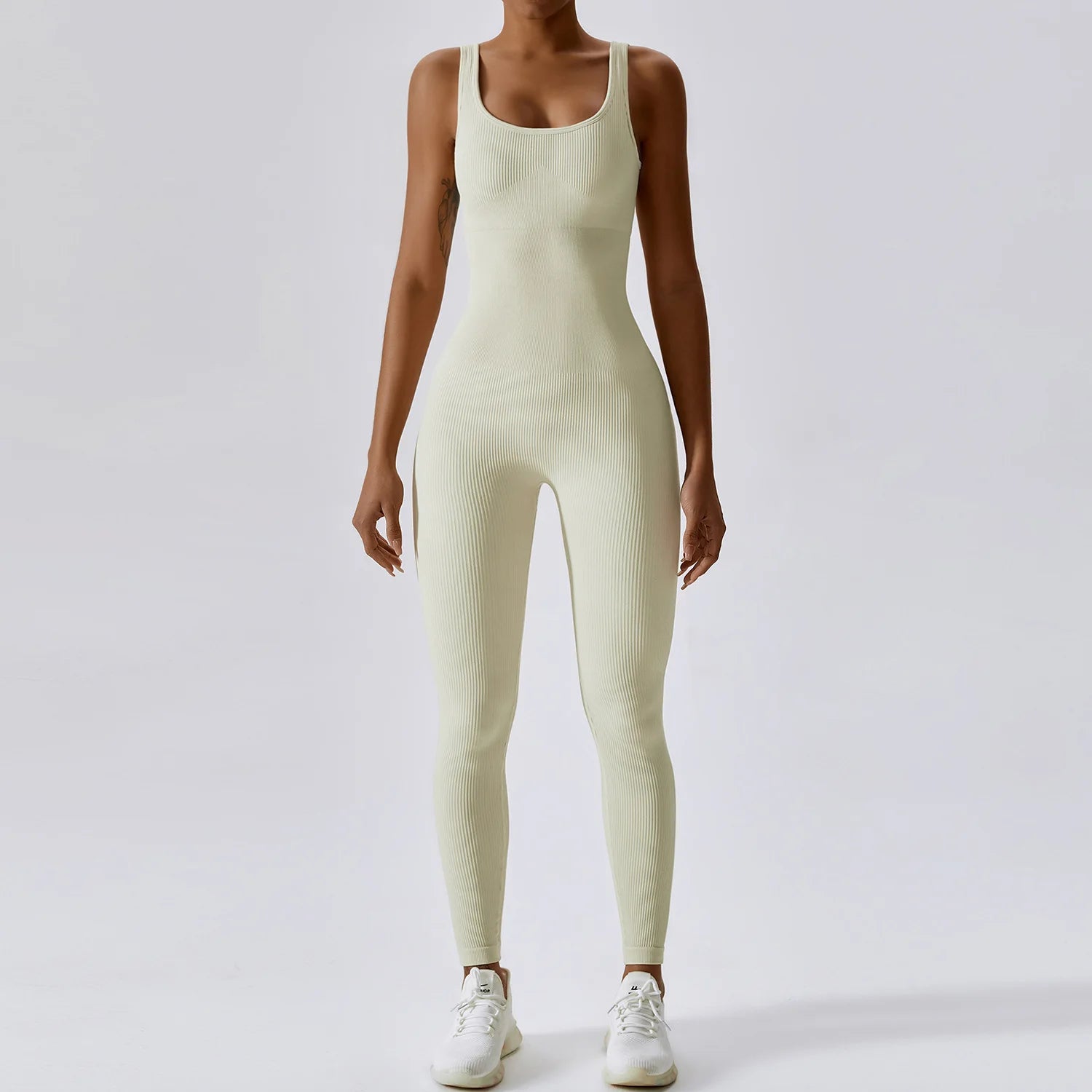 Seamless One-Piece Fitness Bodysuit – Push Up Stretch Gym Suit