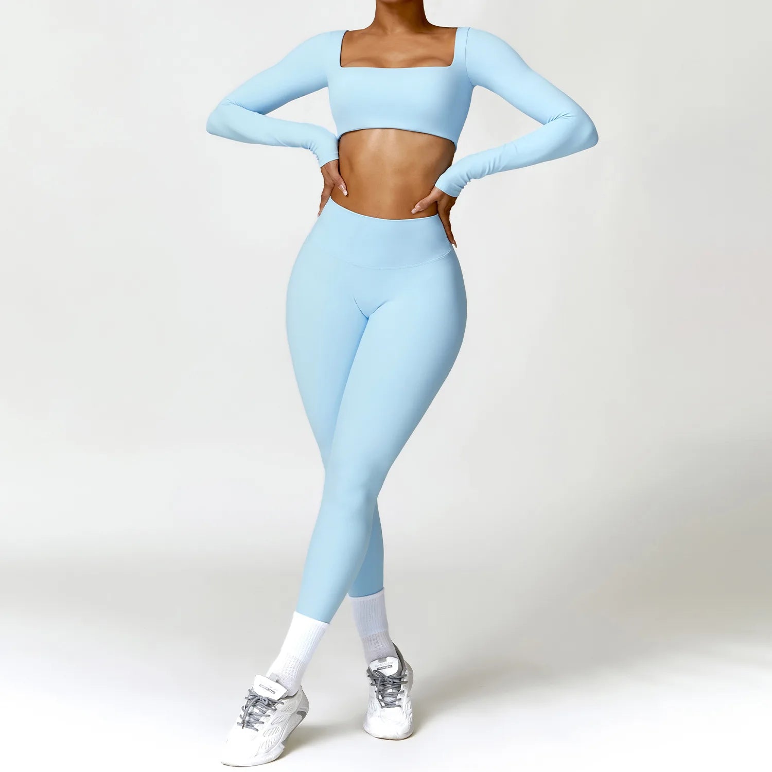 2PCS Yoga Suit Sports Set – Quick-Dry Long Sleeve Running & Workout Tracksuit