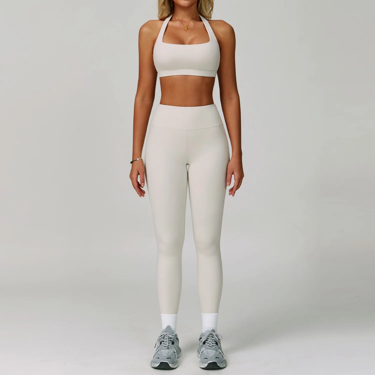 2 Piece Tracksuit – Workout Bra & High Waist Leggings Gym Clothing