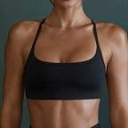 Cross Back Sports Bra – Shock-Resistant Gathered Yoga Vest & Fitness Wear
