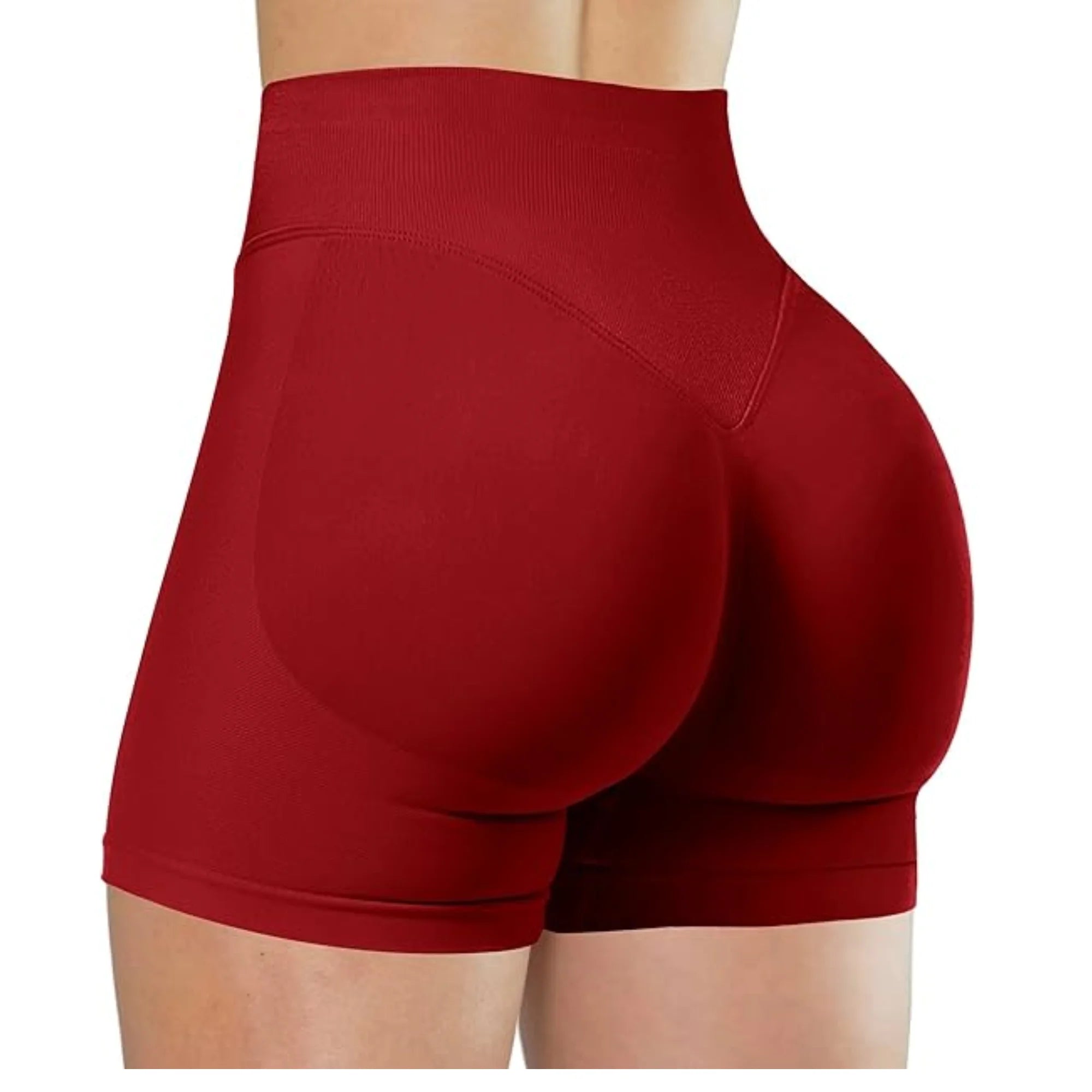 High Waist Yoga Shorts – Fashionable Solid Color Running Fitness Leggings
