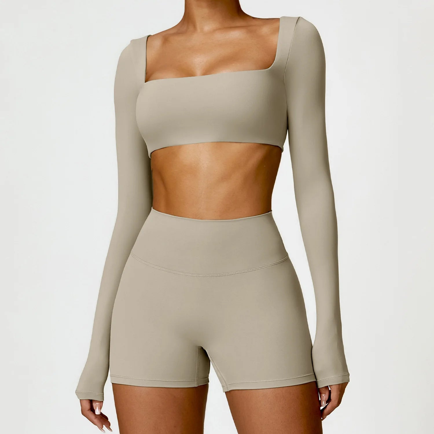 2PCS Yoga Suit Sports Set – Quick-Dry Long Sleeve Running & Workout Tracksuit