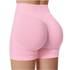 High Waist Yoga Shorts – Fashionable Solid Color Running Fitness Leggings