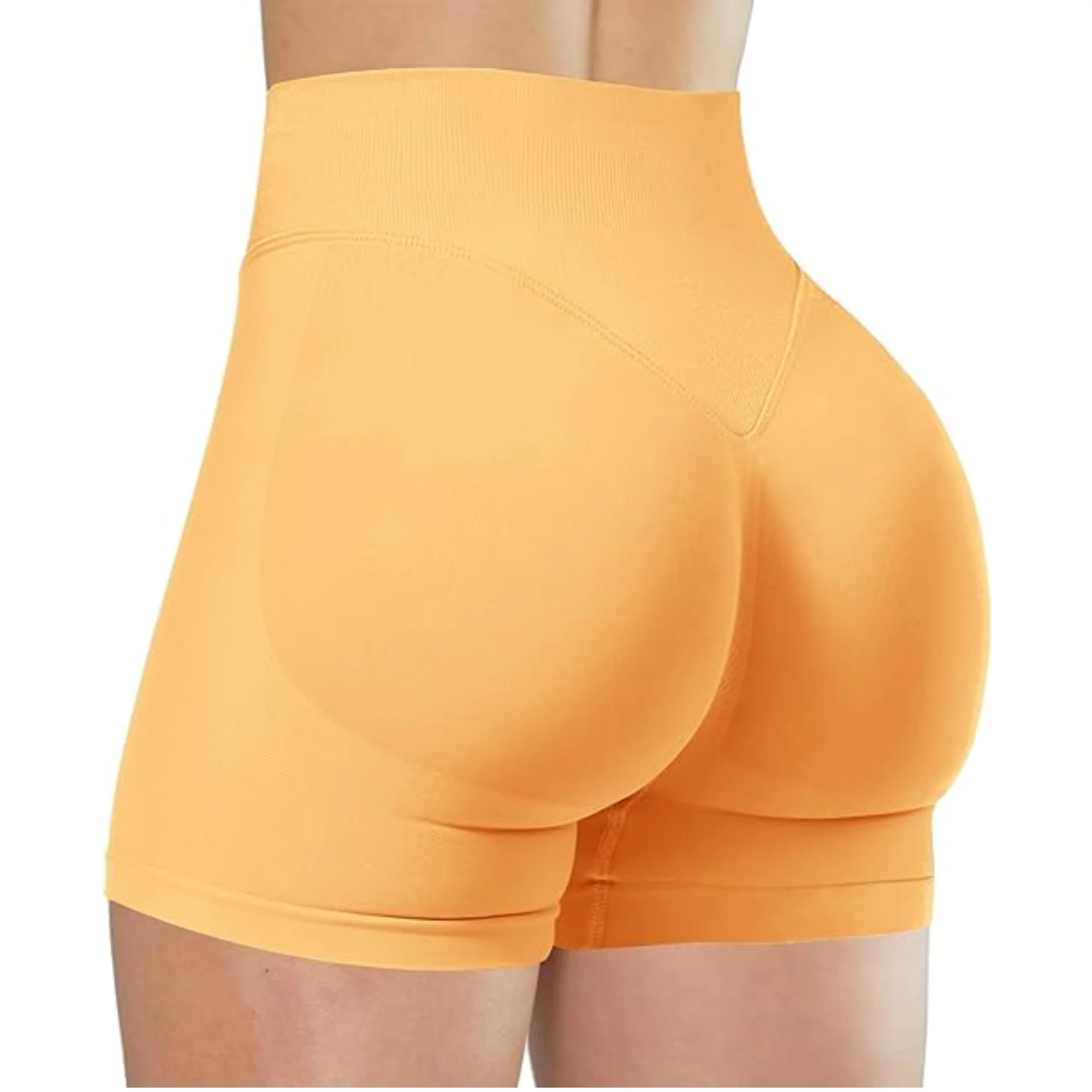 High Waist Yoga Shorts – Fashionable Solid Color Running Fitness Leggings