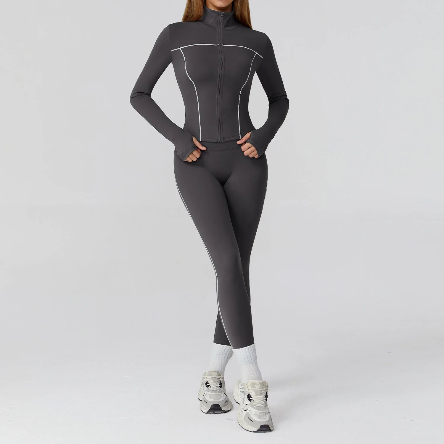 2/3PCS Yoga Set – Long Sleeve Bra, Leggings & Fitness Tracksuit