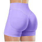 High Waist Yoga Shorts – Fashionable Solid Color Running Fitness Leggings