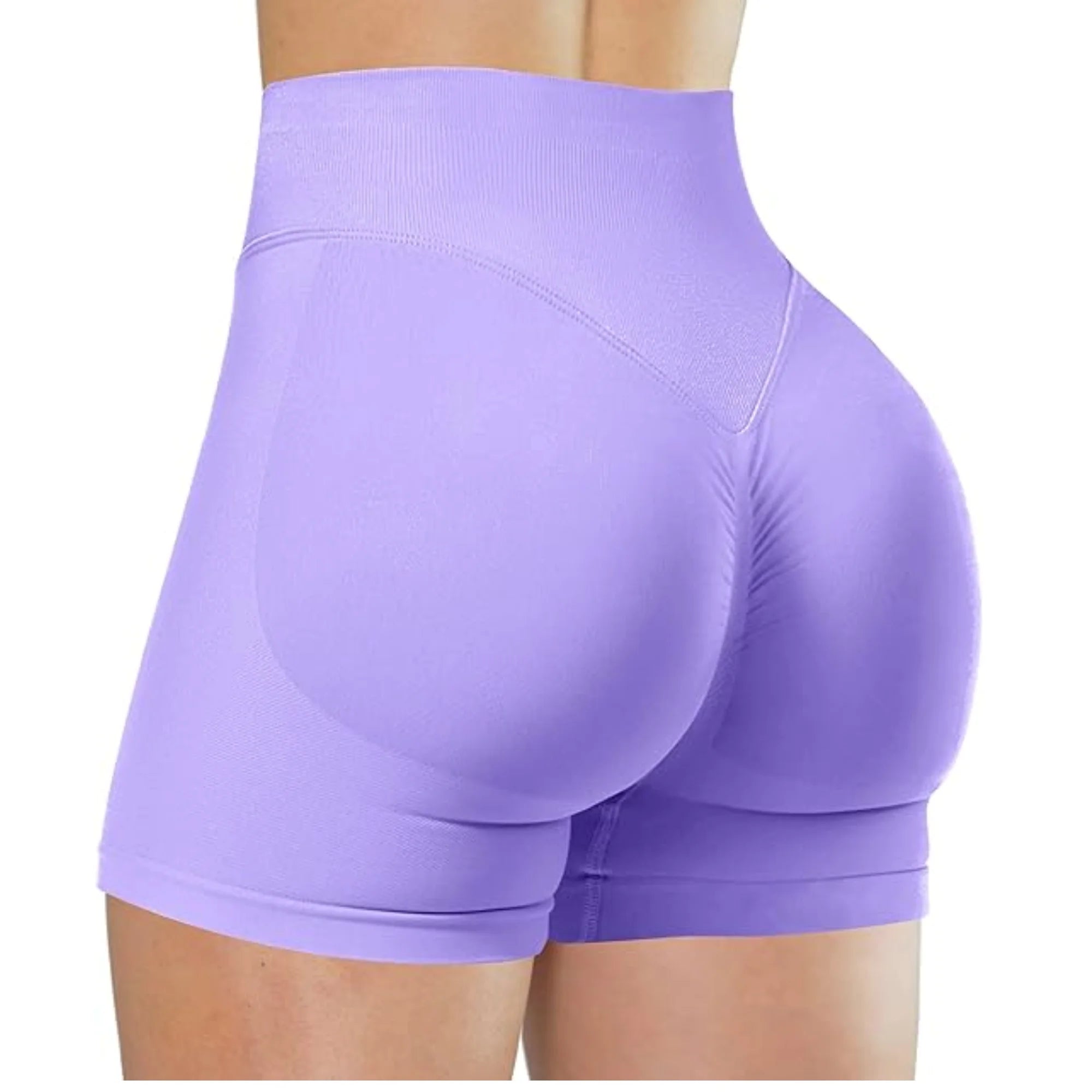 High Waist Yoga Shorts – Fashionable Solid Color Running Fitness Leggings