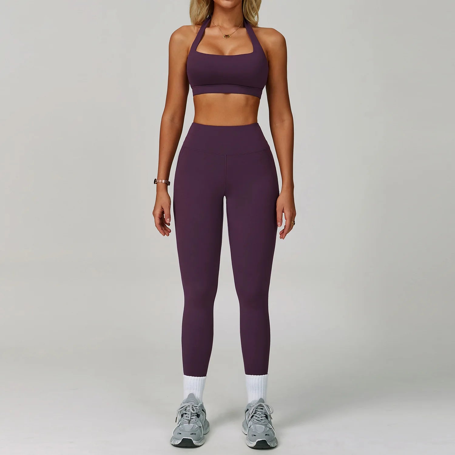 2 Piece Tracksuit – Workout Bra & High Waist Leggings Gym Clothing