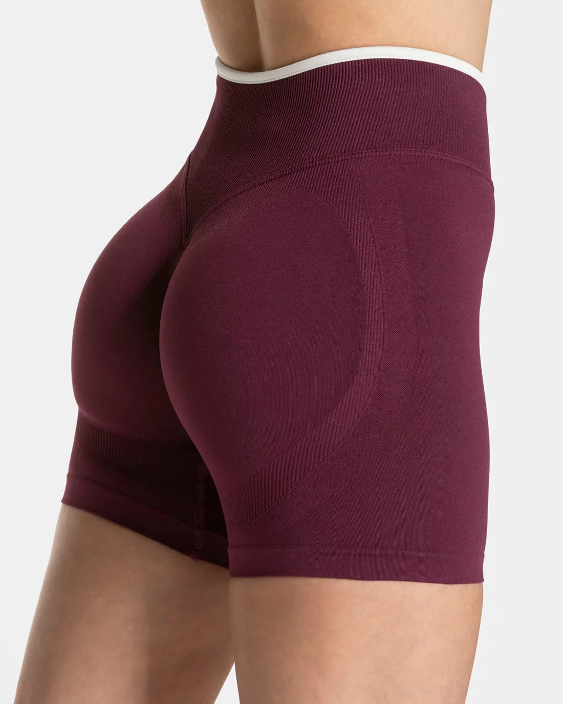 S-TE Colorblock Seamless Yoga Shorts – Peach Hip Tight Running Fitness Pants