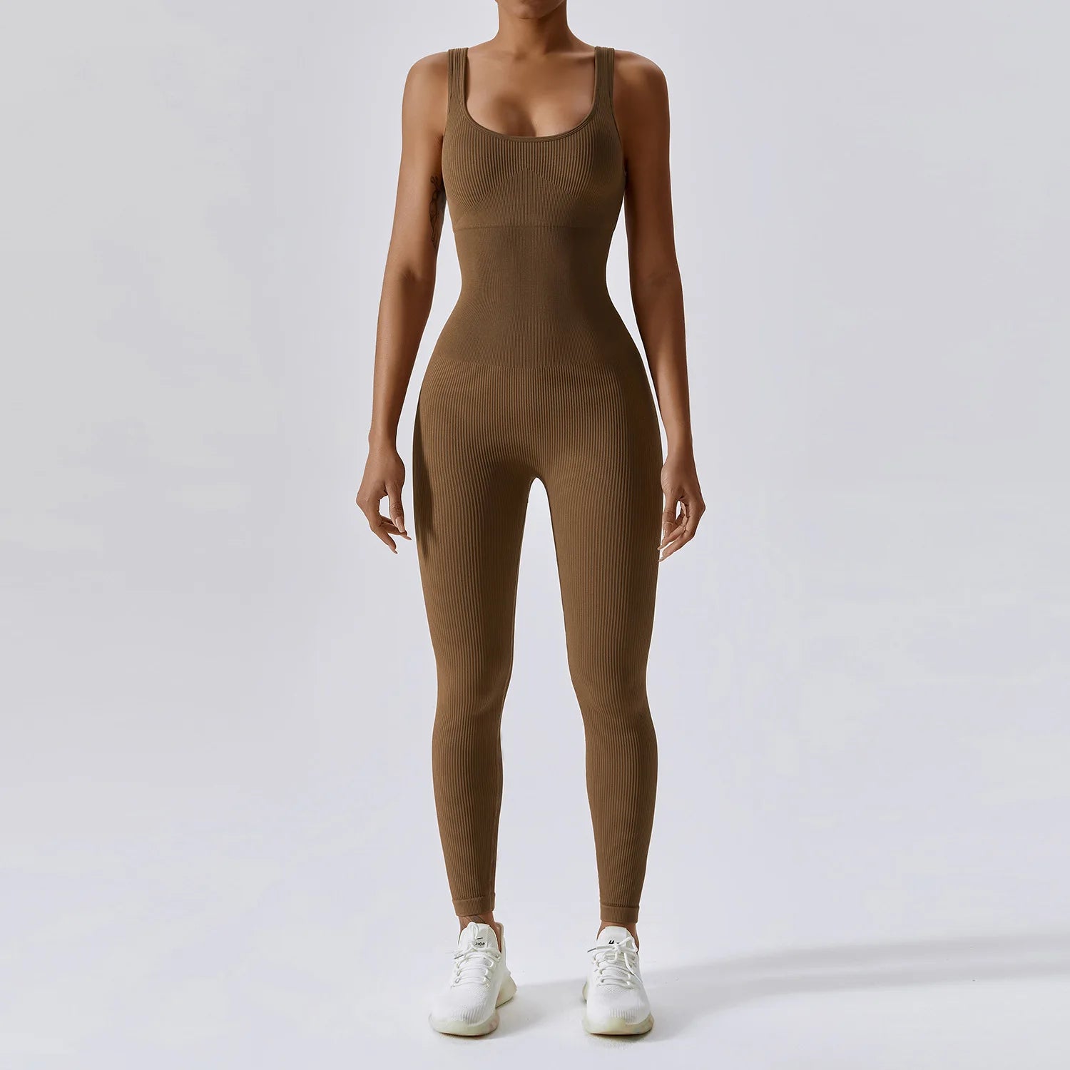 Seamless One-Piece Fitness Bodysuit – Push Up Stretch Gym Suit