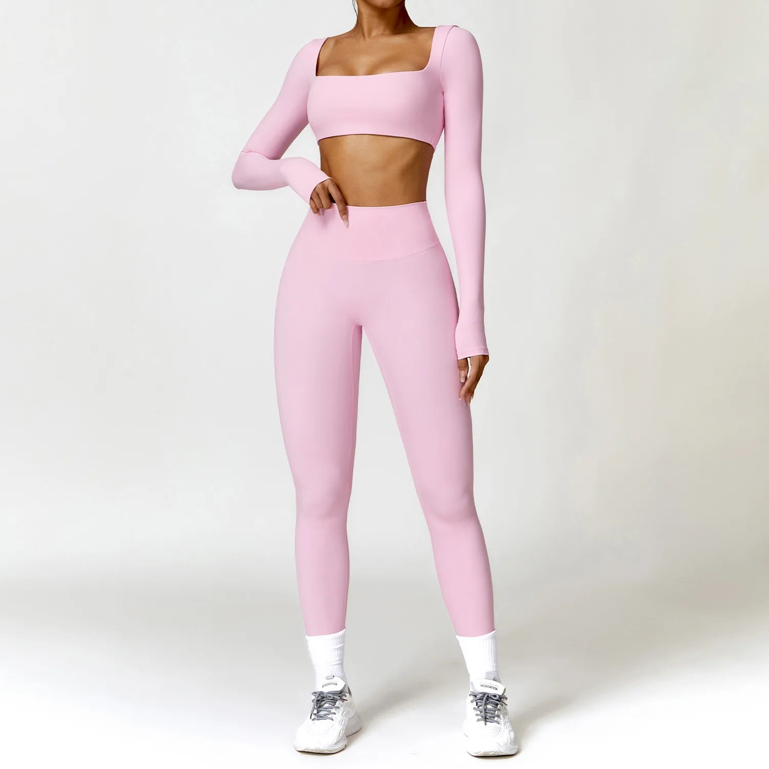 2PCS Yoga Suit Sports Set – Quick-Dry Long Sleeve Running & Workout Tracksuit