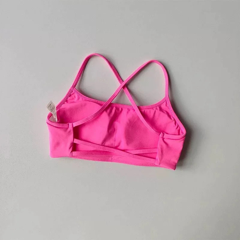 Cross Back Sports Bra – Shock-Resistant Gathered Yoga Vest & Fitness Wear