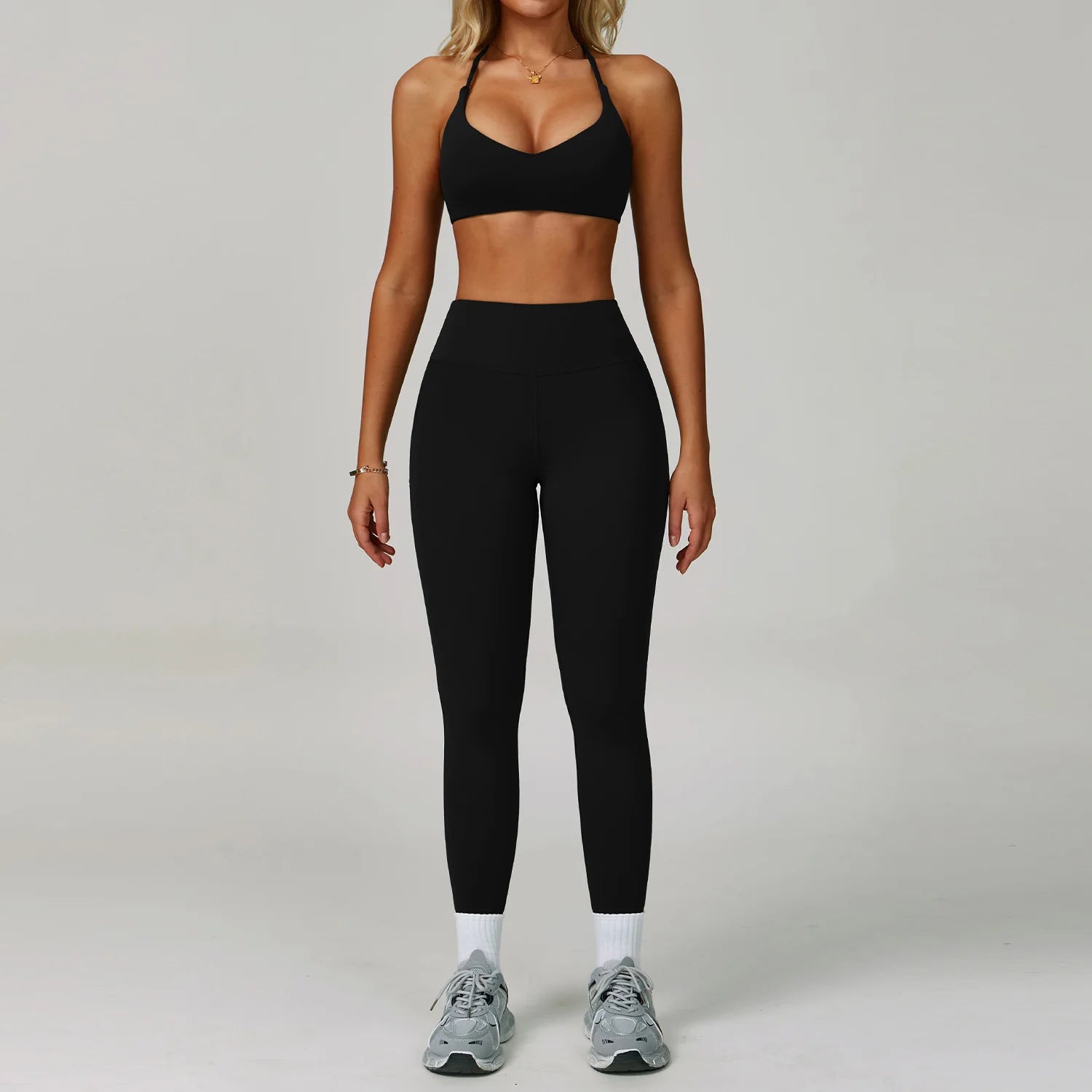 2 Piece Tracksuit – Workout Bra & High Waist Leggings Gym Clothing