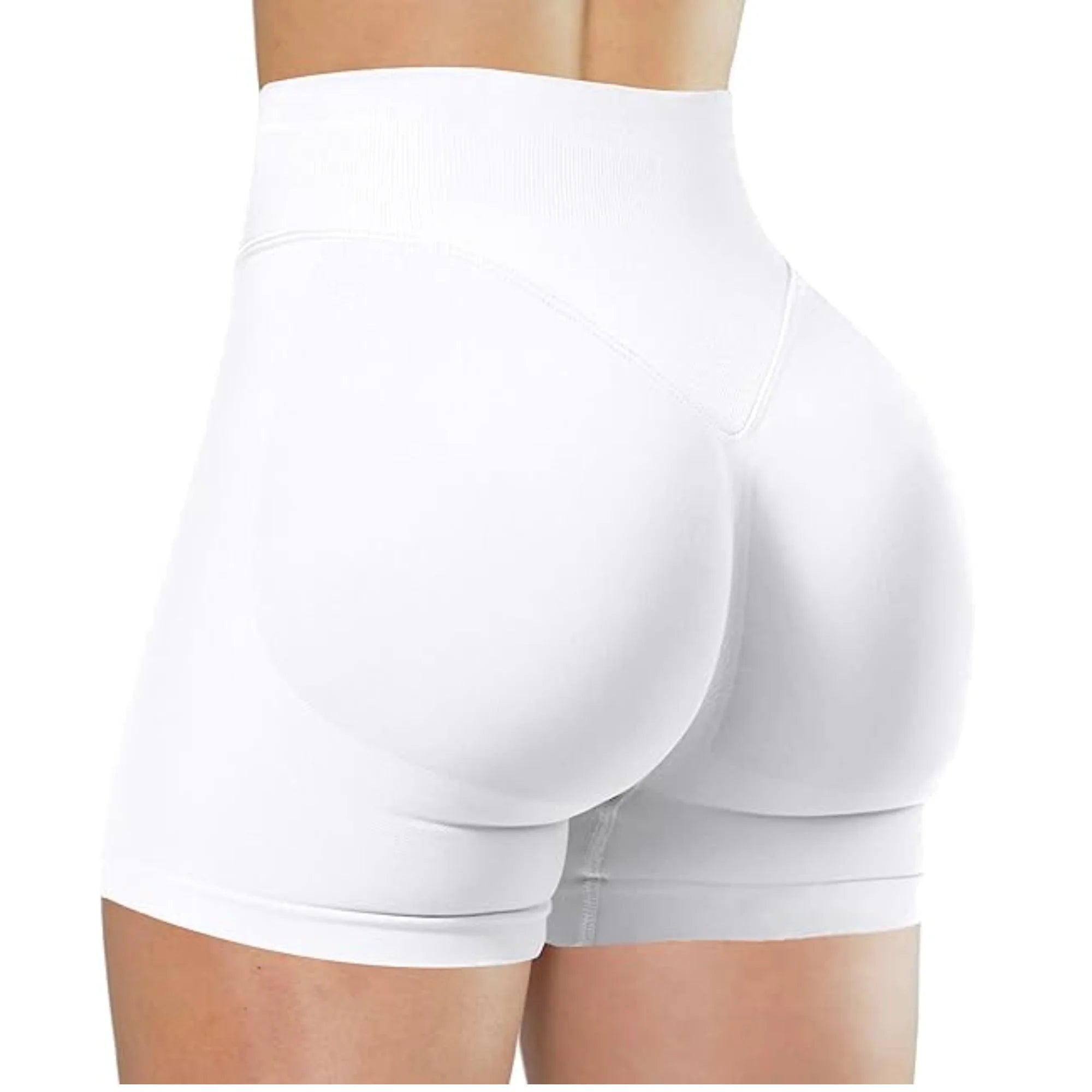 High Waist Yoga Shorts – Fashionable Solid Color Running Fitness Leggings
