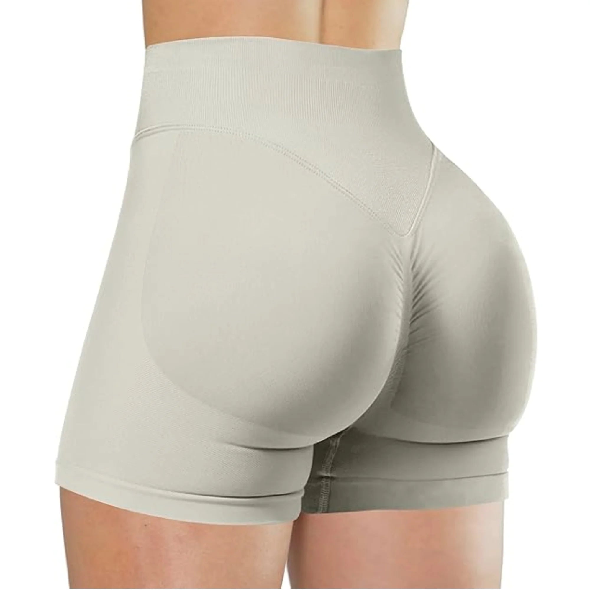 High Waist Yoga Shorts – Fashionable Solid Color Running Fitness Leggings