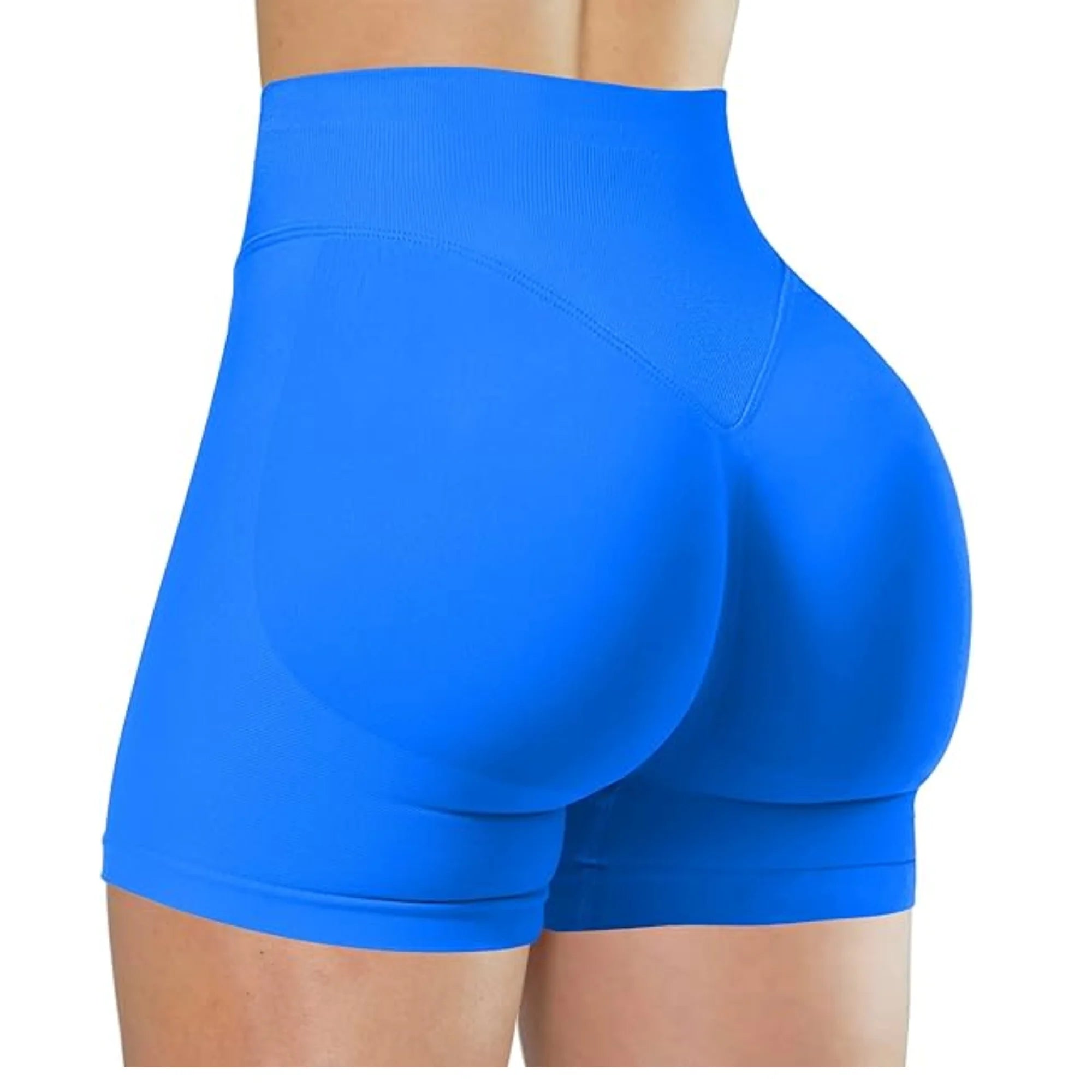 High Waist Yoga Shorts – Fashionable Solid Color Running Fitness Leggings