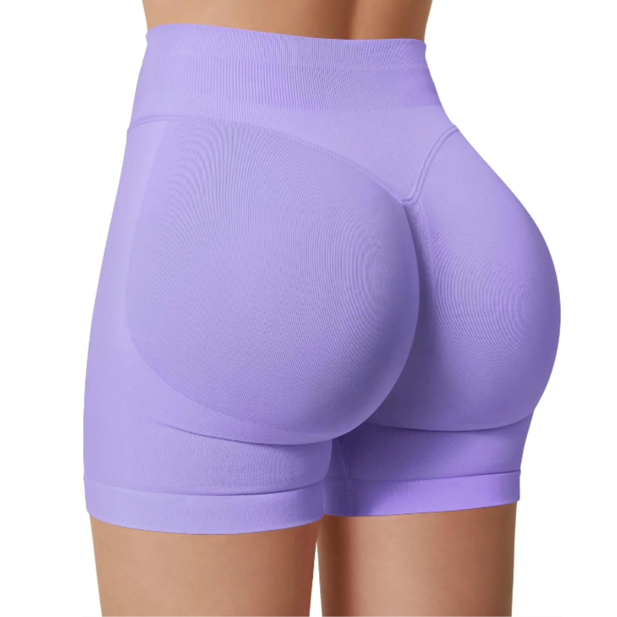 High Waist Yoga Shorts – Fashionable Solid Color Running Fitness Leggings