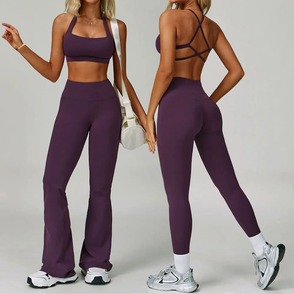 2 Piece Tracksuit – Workout Bra & High Waist Leggings Gym Clothing