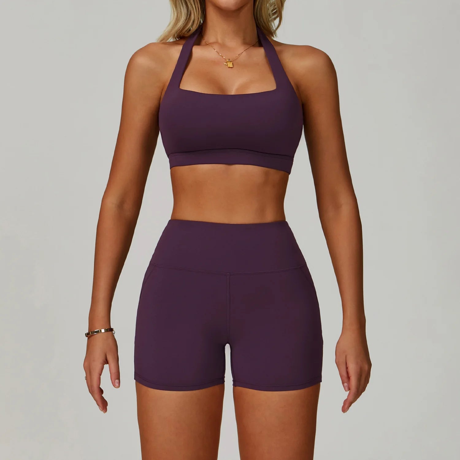 2 Piece Tracksuit – Workout Bra & High Waist Leggings Gym Clothing