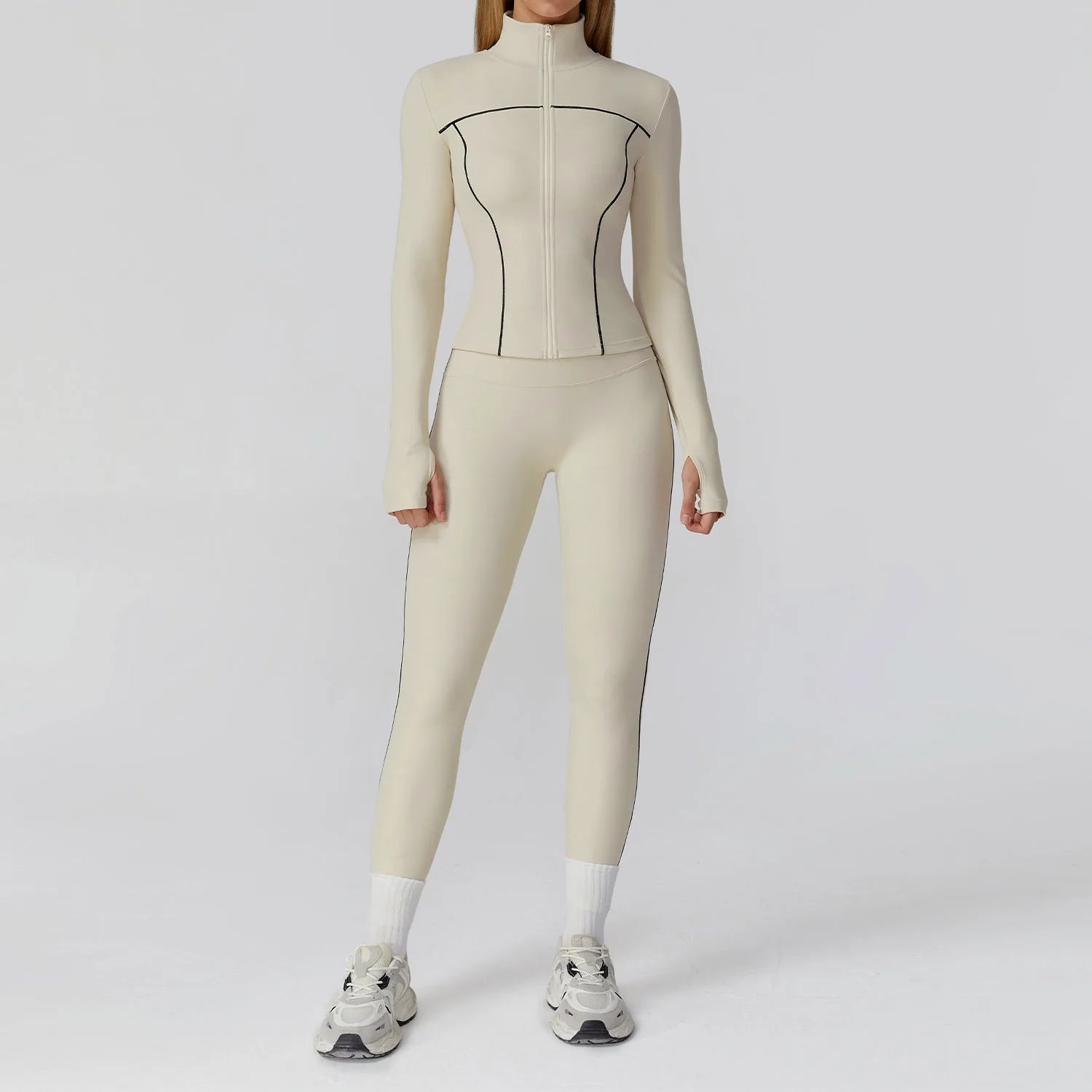 2/3PCS Yoga Set – Long Sleeve Bra, Leggings & Fitness Tracksuit