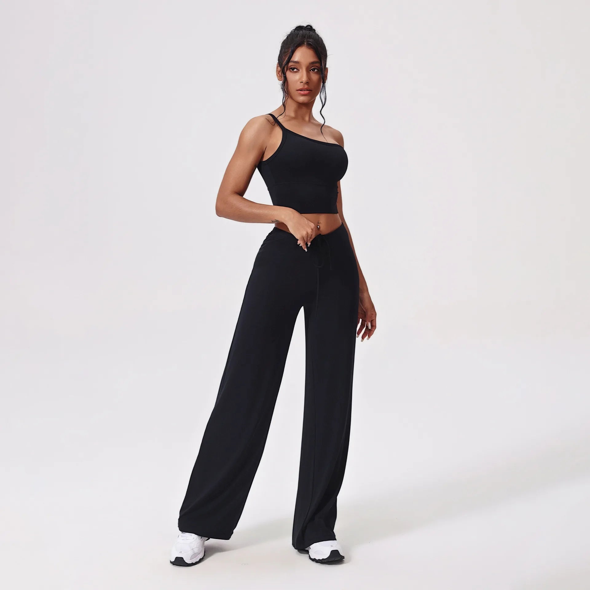 FUBEIKE Asymmetrical Fitness Set – Quick-Dry Running & Casual Sportswear