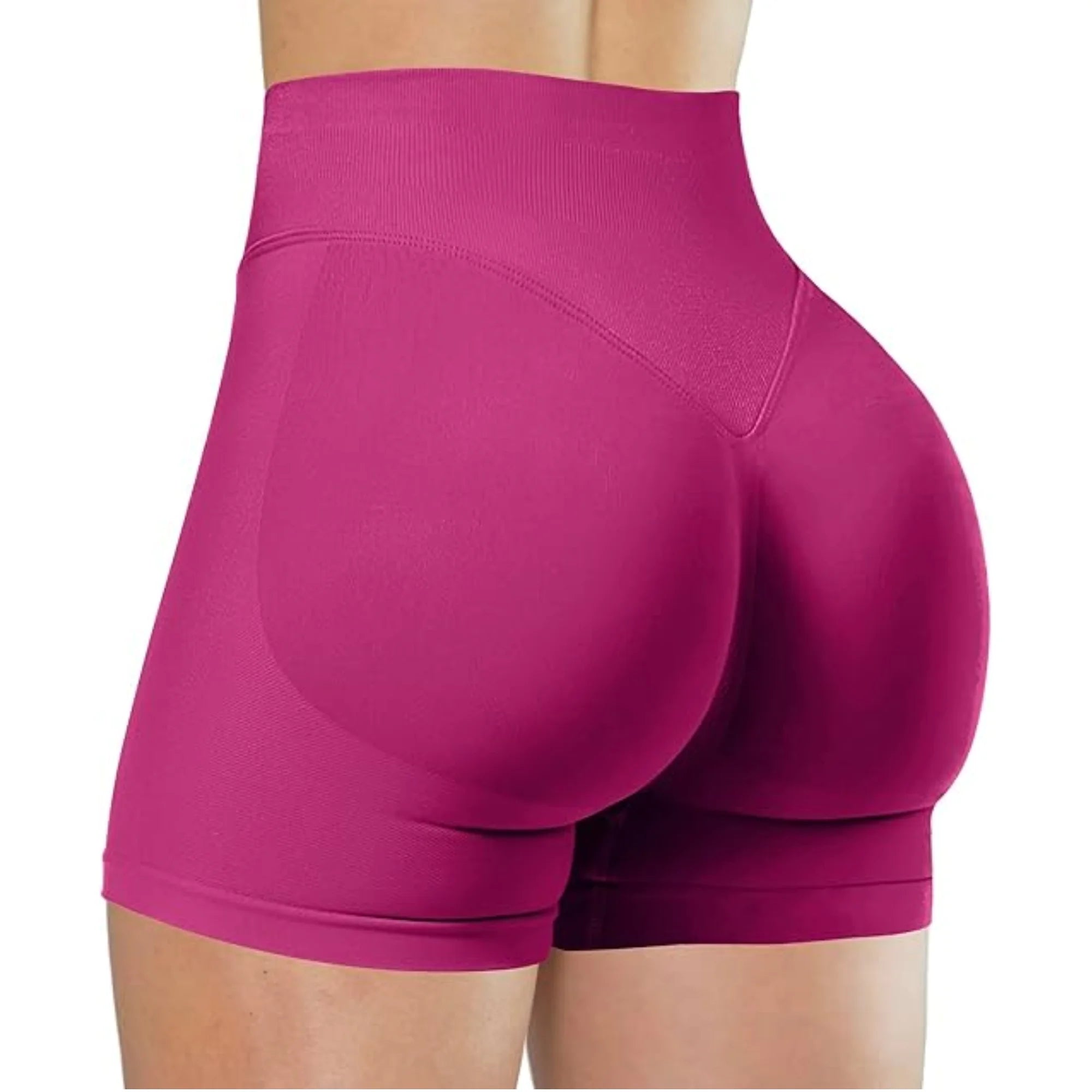 High Waist Yoga Shorts – Fashionable Solid Color Running Fitness Leggings