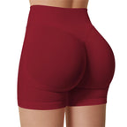 High Waist Yoga Shorts – Fashionable Solid Color Running Fitness Leggings