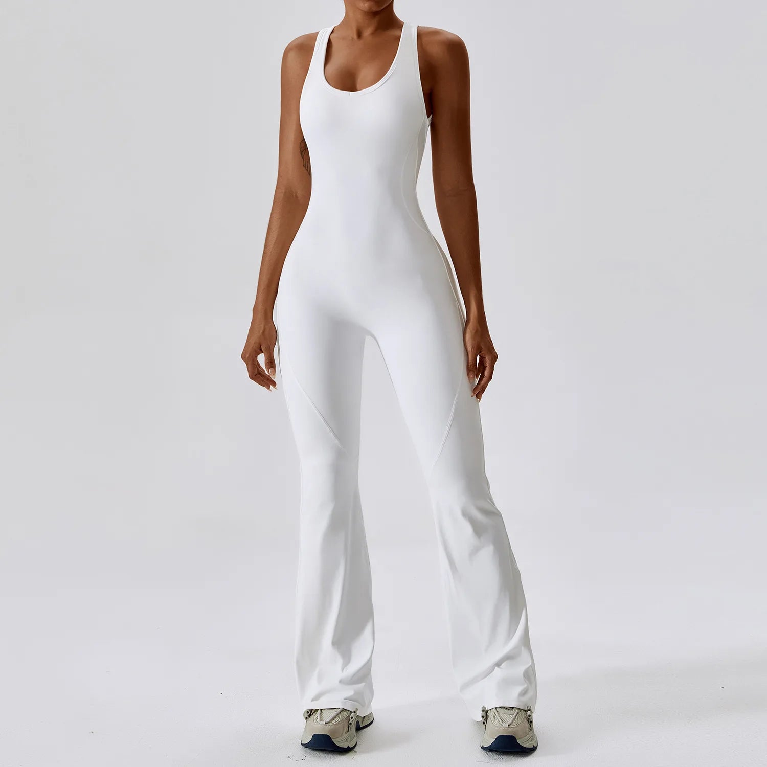 Solid Yoga Jumpsuit – Butt Lifting One-Piece Fitness Bodysuit Activewear