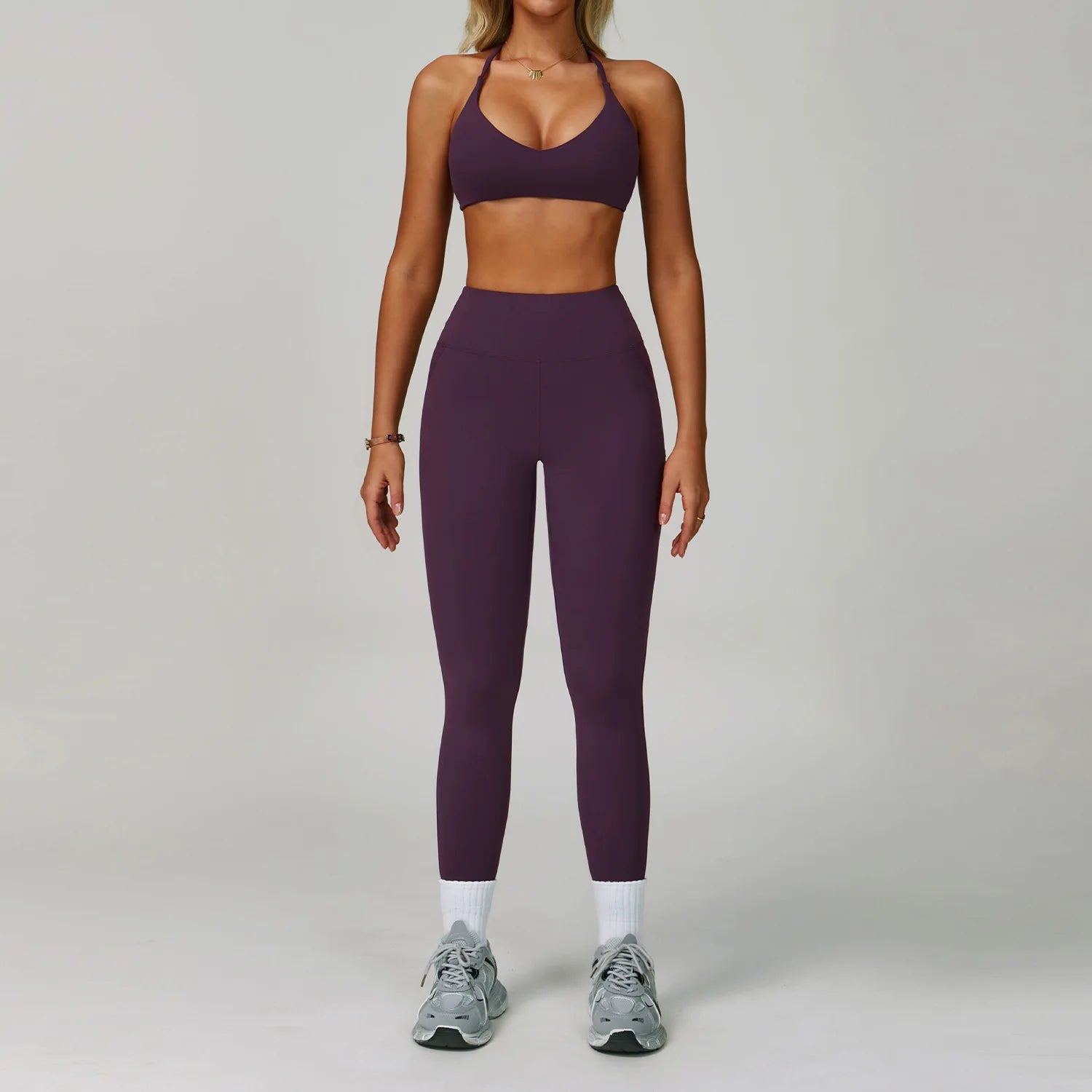 2 Piece Tracksuit – Workout Bra & High Waist Leggings Gym Clothing