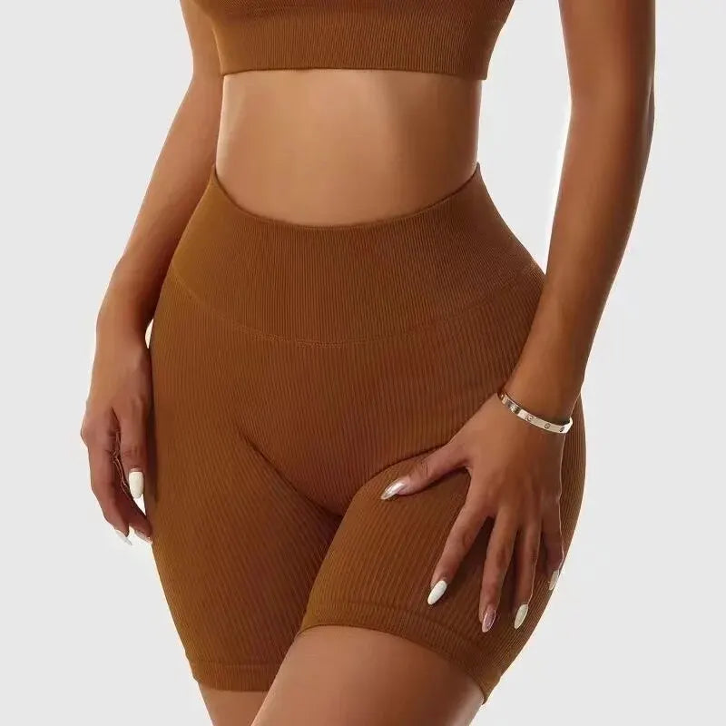 Seamless High Waist Cycling Shorts – Push Up Hip Lifting Sportswear