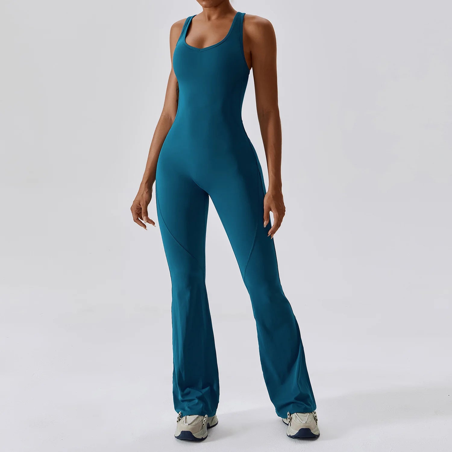 Solid Yoga Jumpsuit – Butt Lifting One-Piece Fitness Bodysuit Activewear