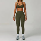 2 Piece Tracksuit – Workout Bra & High Waist Leggings Gym Clothing