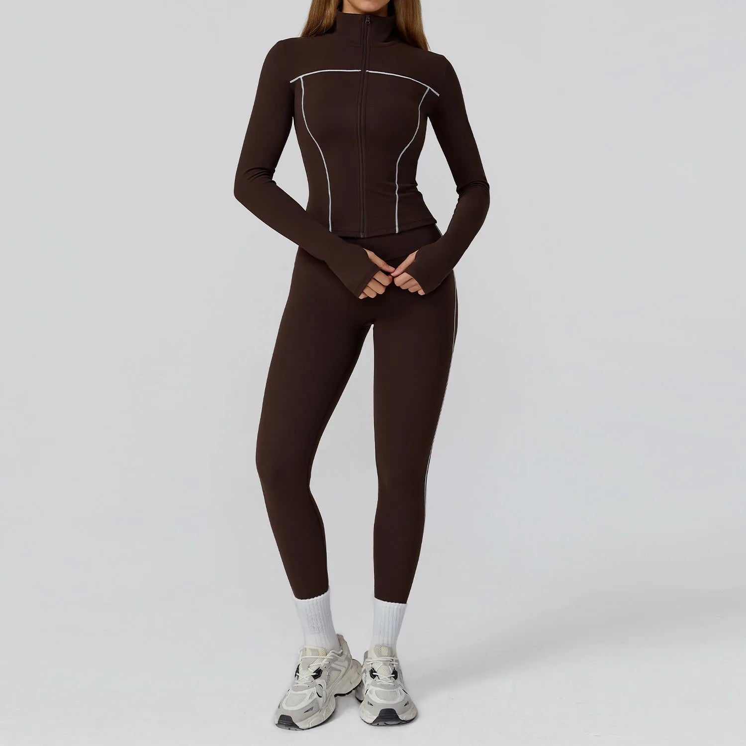 2/3PCS Yoga Set – Long Sleeve Bra, Leggings & Fitness Tracksuit
