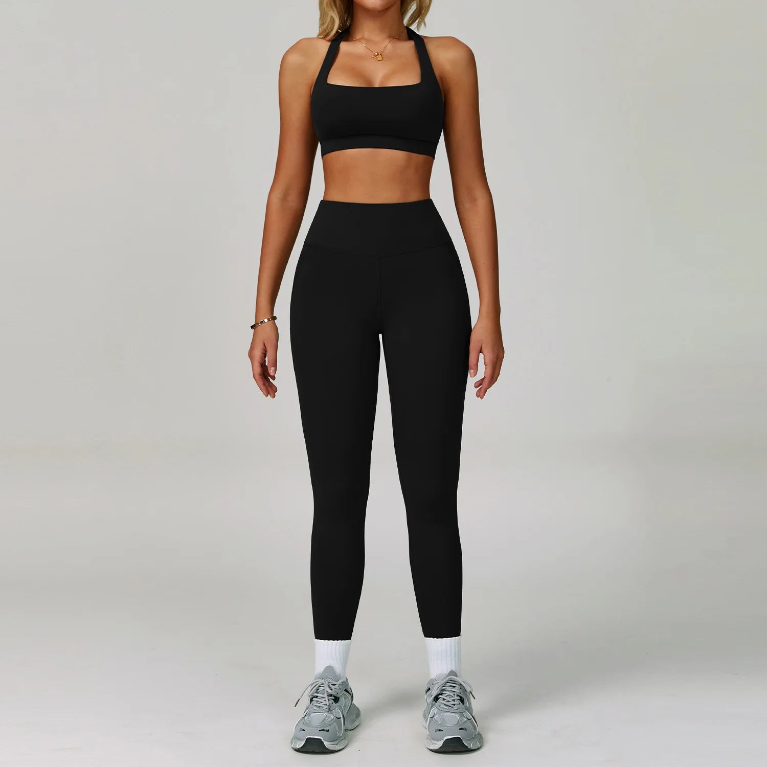 2 Piece Tracksuit – Workout Bra & High Waist Leggings Gym Clothing