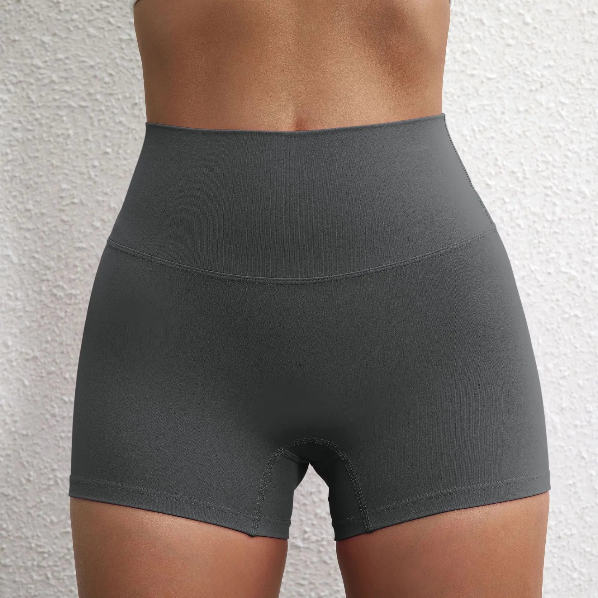 GymHUB Hip Lifting Yoga Shorts – High Waist Peach Nude Quick-Dry Running Shorts
