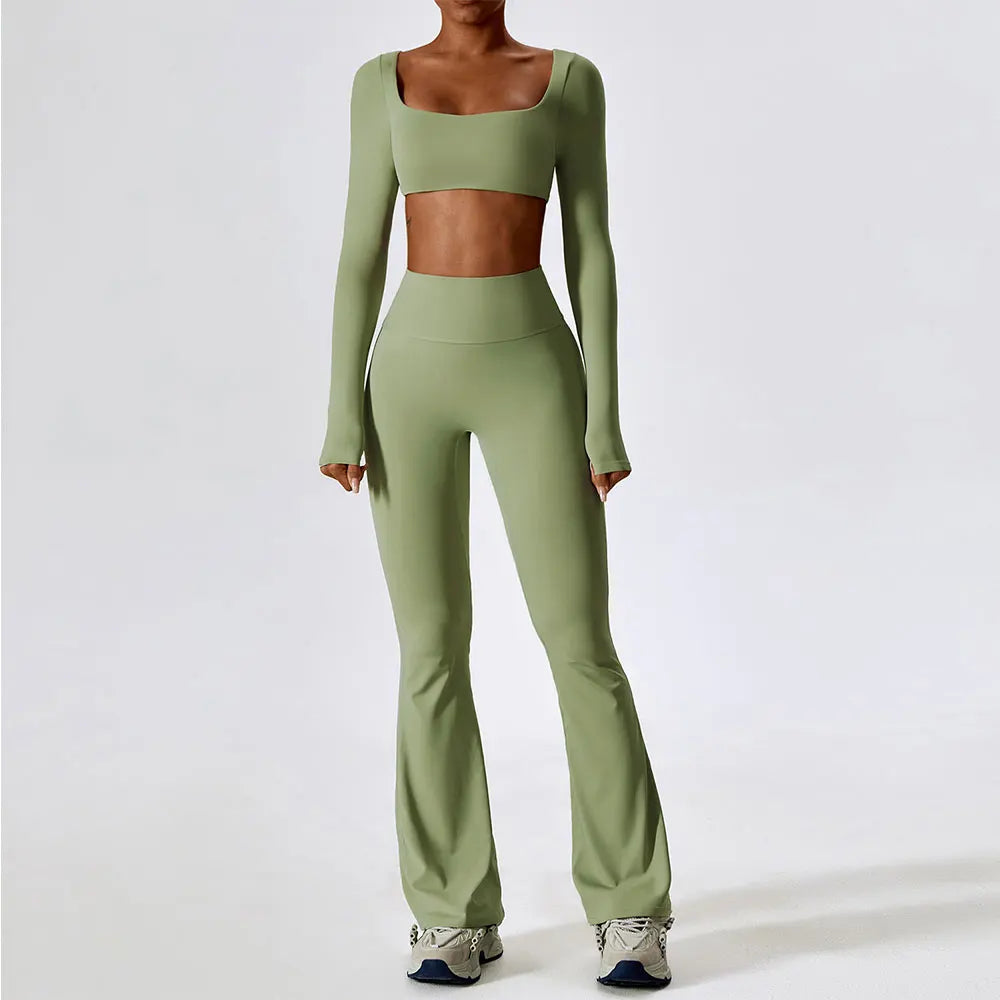 Women's Seamless 2-Piece Yoga Set – Legging + Crop Top