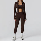 2/3PCS Yoga Set – Long Sleeve Bra, Leggings & Fitness Tracksuit