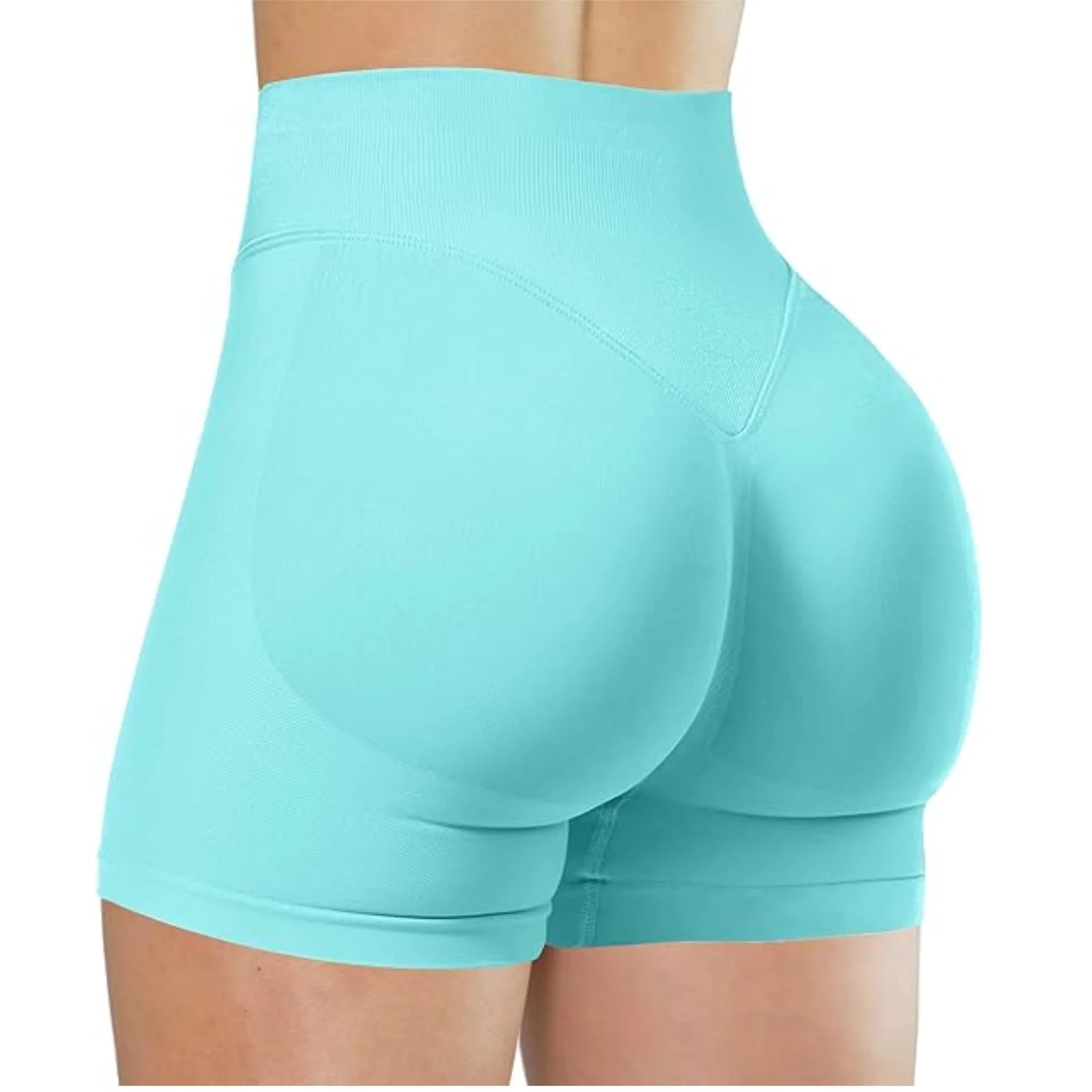 High Waist Yoga Shorts – Fashionable Solid Color Running Fitness Leggings