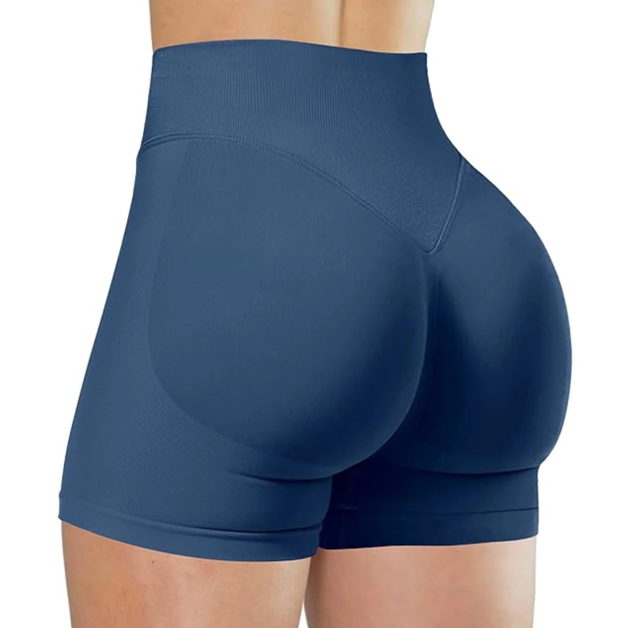 High Waist Yoga Shorts – Fashionable Solid Color Running Fitness Leggings