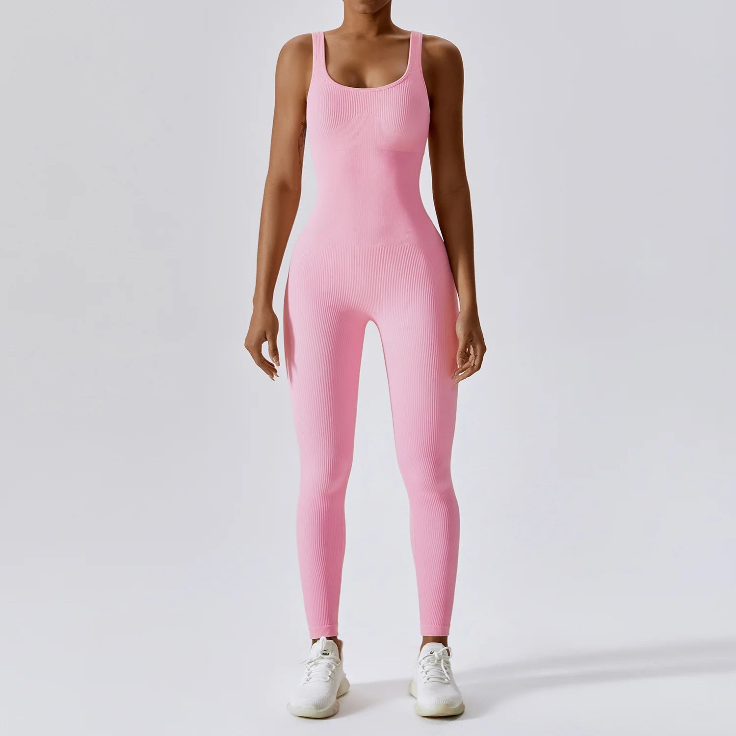 Seamless One-Piece Fitness Bodysuit – Push Up Stretch Gym Suit
