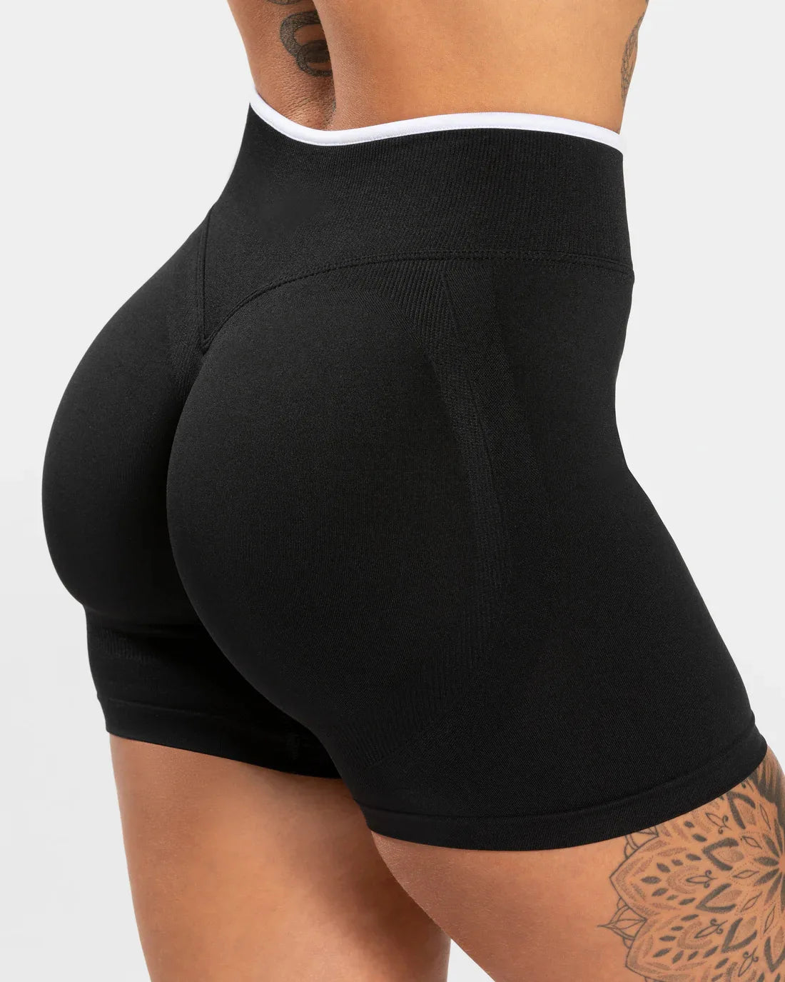 S-TE Colorblock Seamless Yoga Shorts – Peach Hip Tight Running Fitness Pants