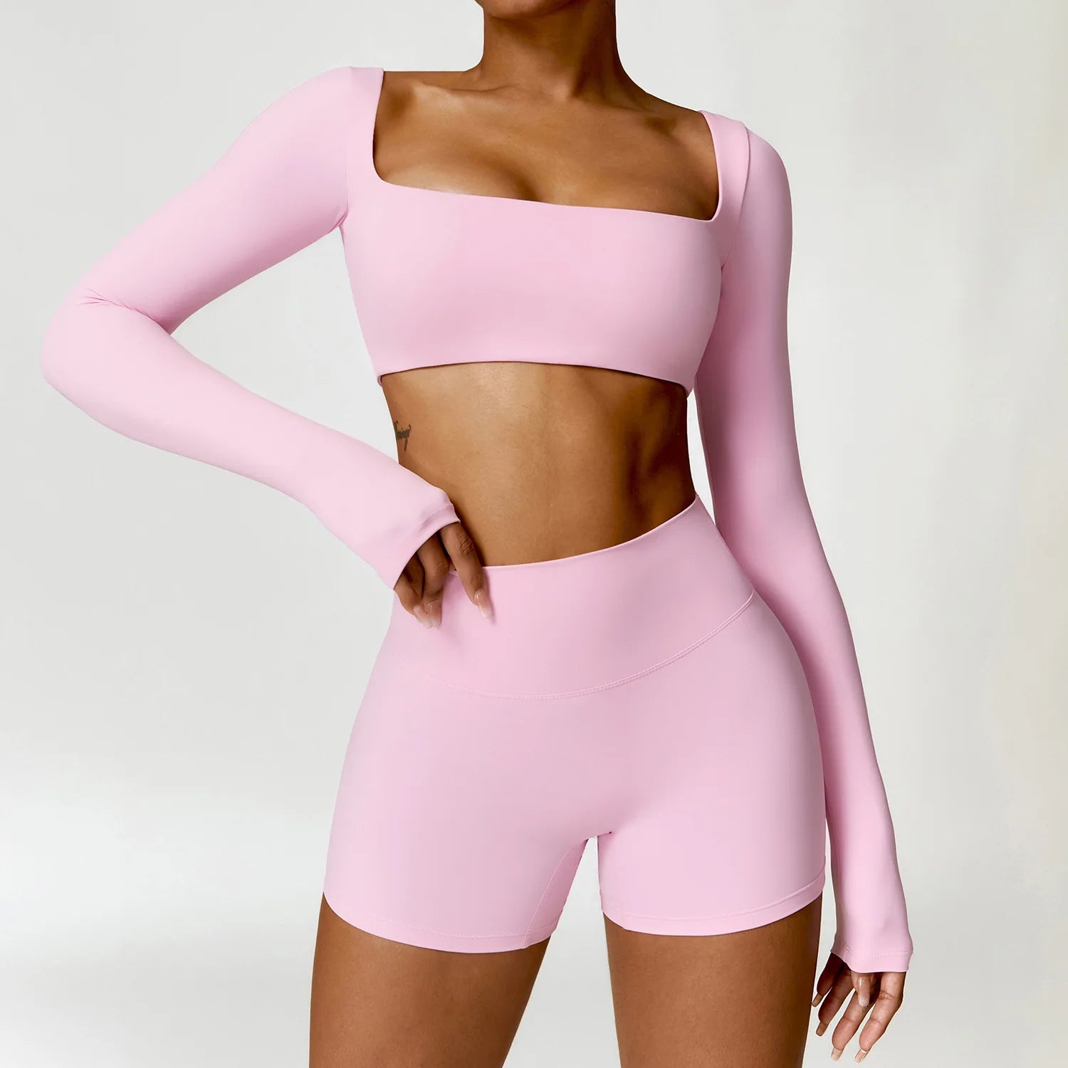 2PCS Yoga Suit Sports Set – Quick-Dry Long Sleeve Running & Workout Tracksuit
