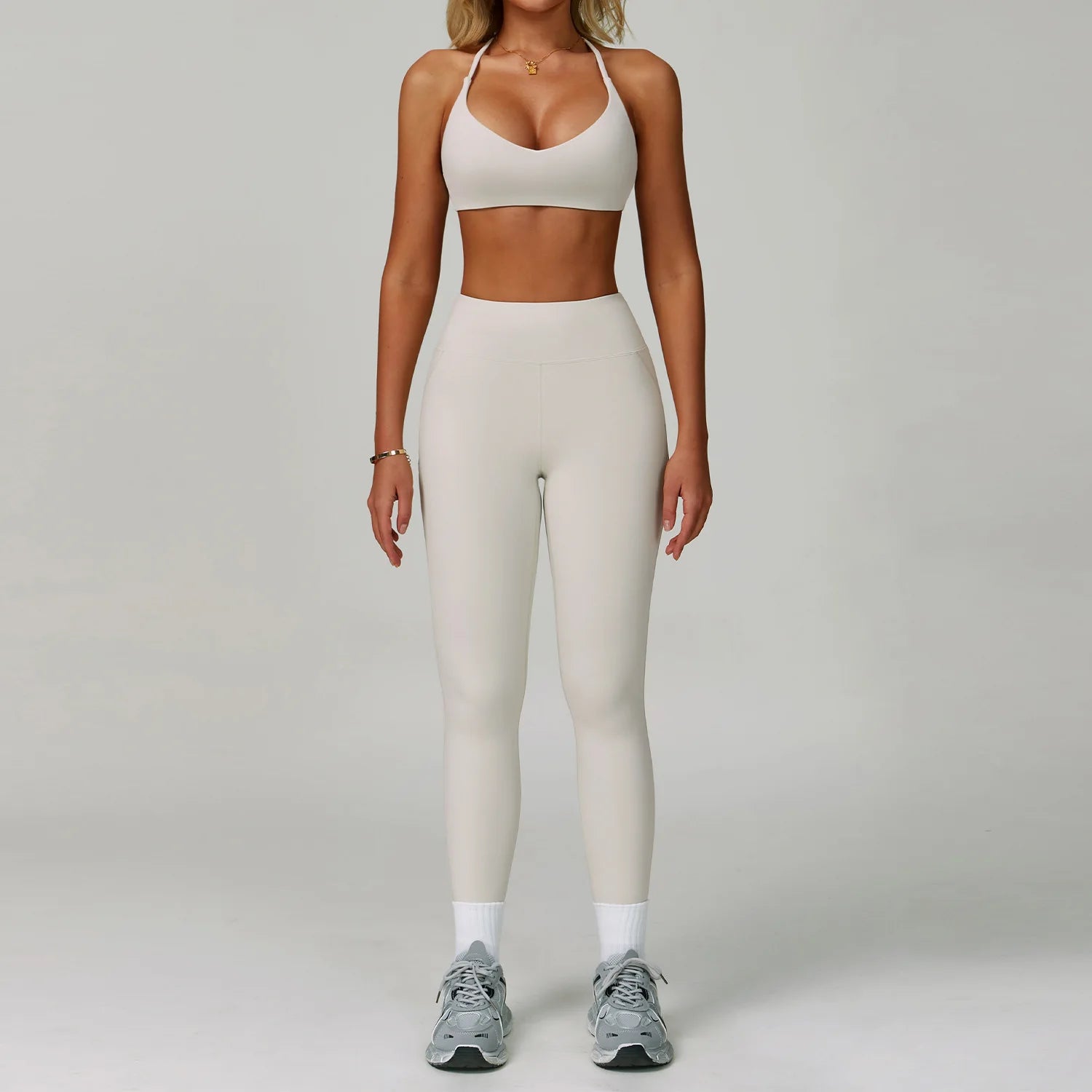 2 Piece Tracksuit – Workout Bra & High Waist Leggings Gym Clothing