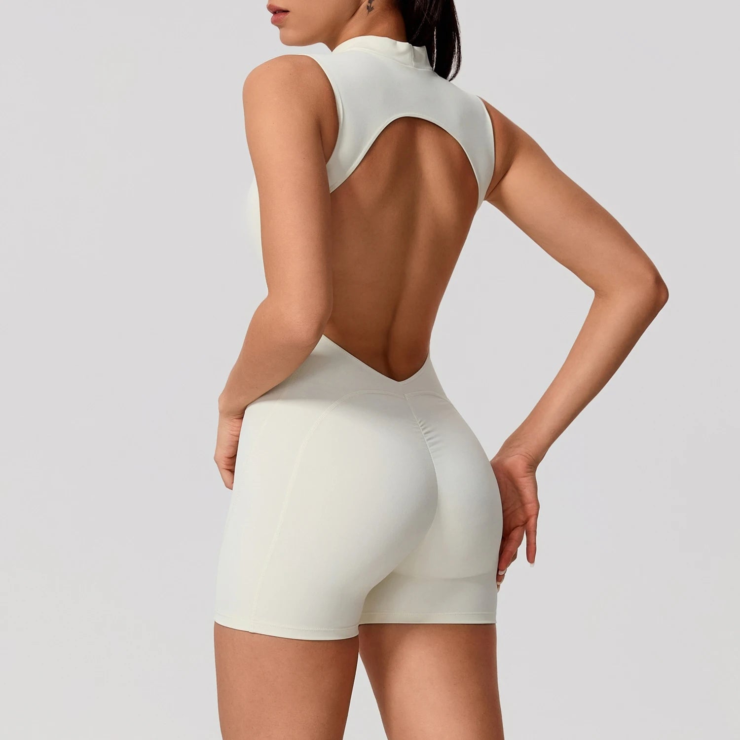 Women's Gym Jumpsuit – Sleeveless Push Up Butt-Lifting Fitness Bodysuit